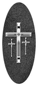 337 D516-517-SL-SH-BK Silver 3 Crosses Shimmer Black